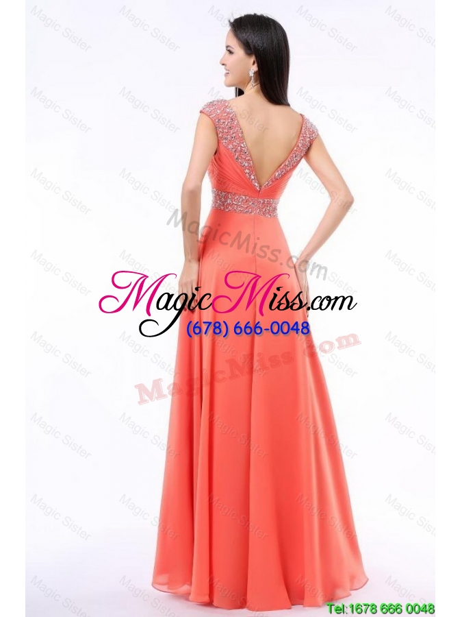 wholesale perfect 2016 straps beaded prom dresses with cap sleeves