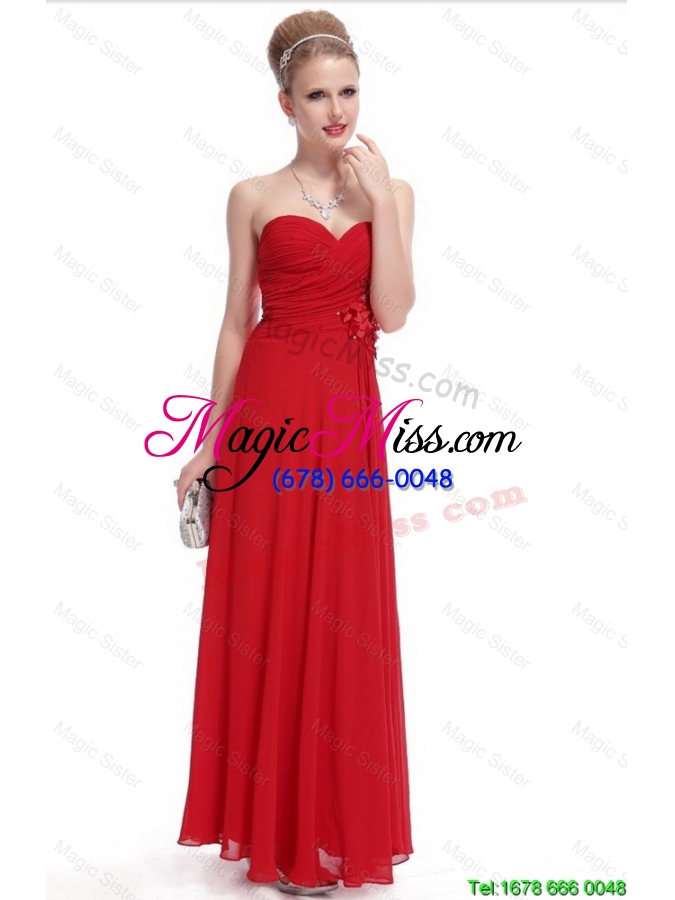 wholesale gorgeous sweetheart ruched red prom dresses with appliques