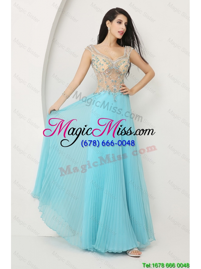 wholesale cheap perfect beaded straps zipper up prom dresses with cap sleeves