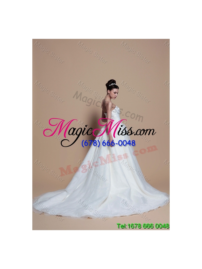 wholesale perfect a line strapless wedding dresses with beading in 2016