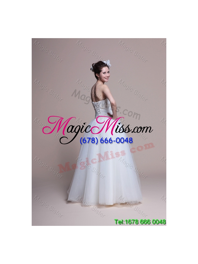 wholesale 2016 summer elegant a line strapless wedding dresses with appliques