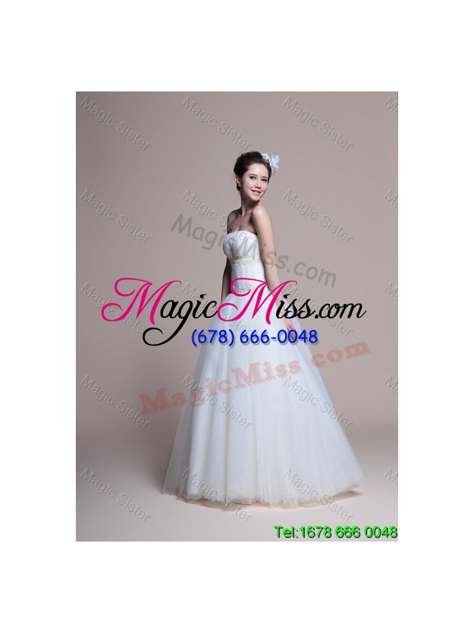 wholesale 2016 summer elegant a line strapless wedding dresses with appliques