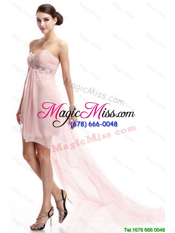 wholesale best selling lovely perfect sweetheart beaded prom gowns with high low