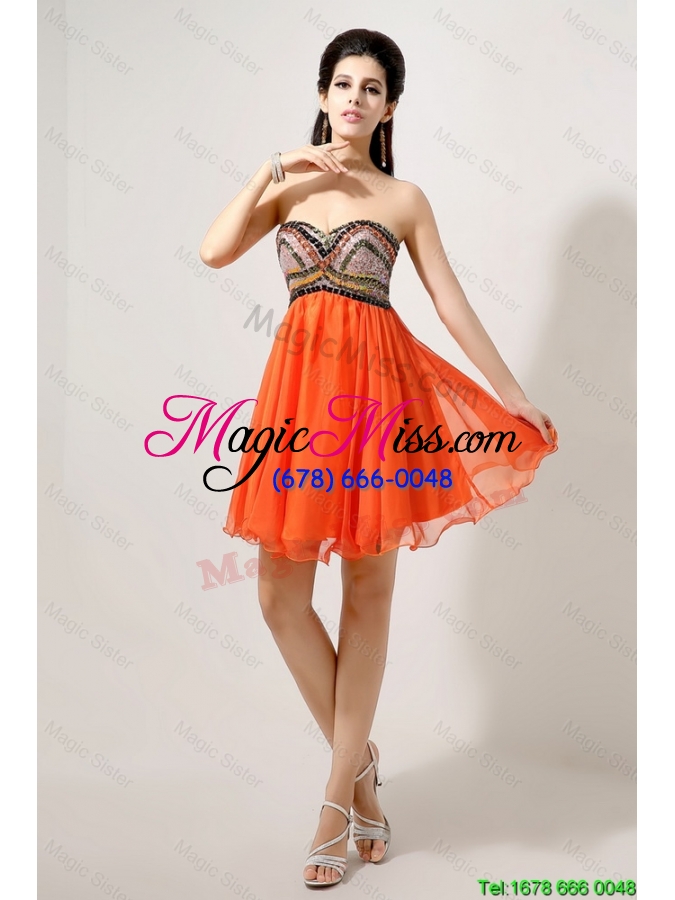 wholesale discount latest beaded and sequined prom dresses in orange