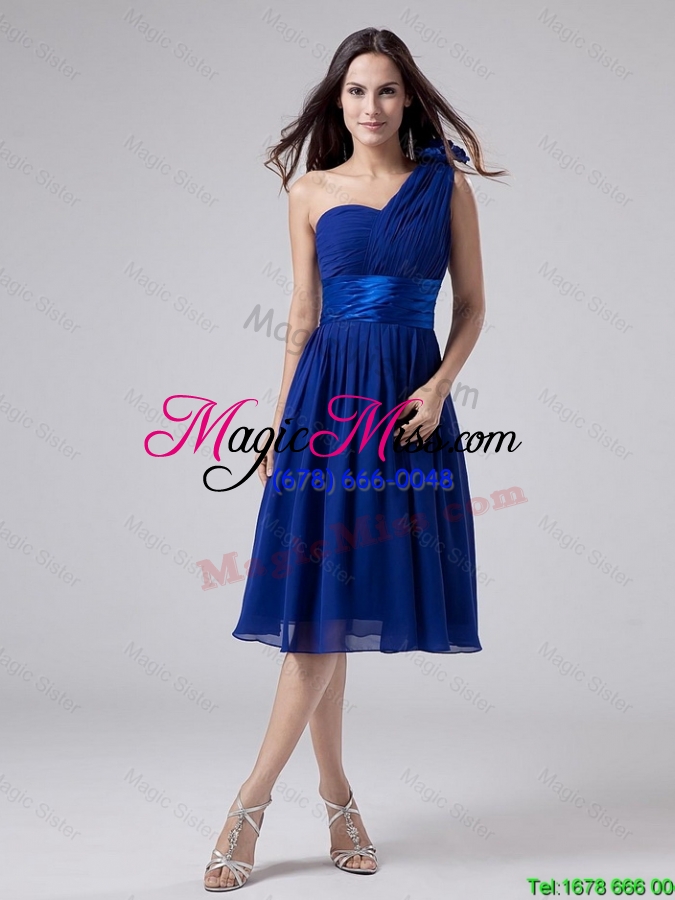wholesale 2016 wonderful one shoulder belt short prom dress in royal blue