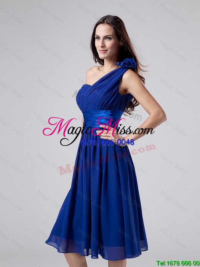 wholesale 2016 wonderful one shoulder belt short prom dress in royal blue