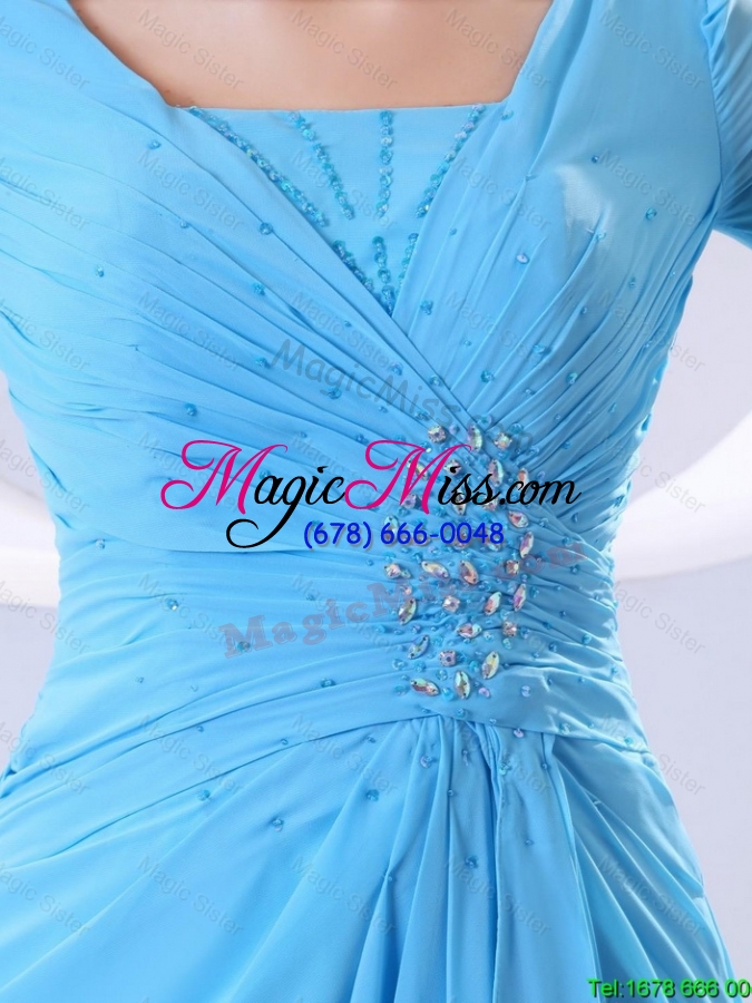 wholesale exquisite gorgeous beading aqua blue prom dresses in 2016