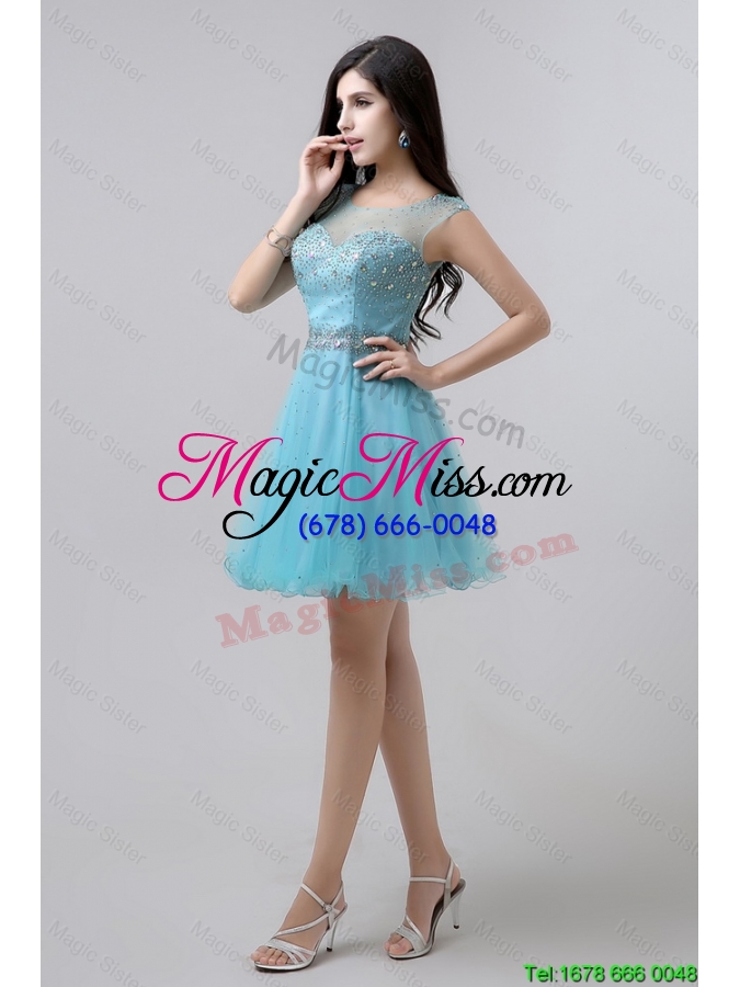 wholesale new style a line scoop open back prom dresses with beading