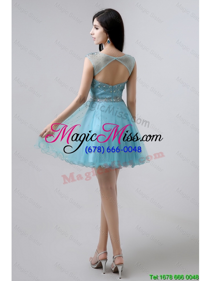 wholesale new style a line scoop open back prom dresses with beading