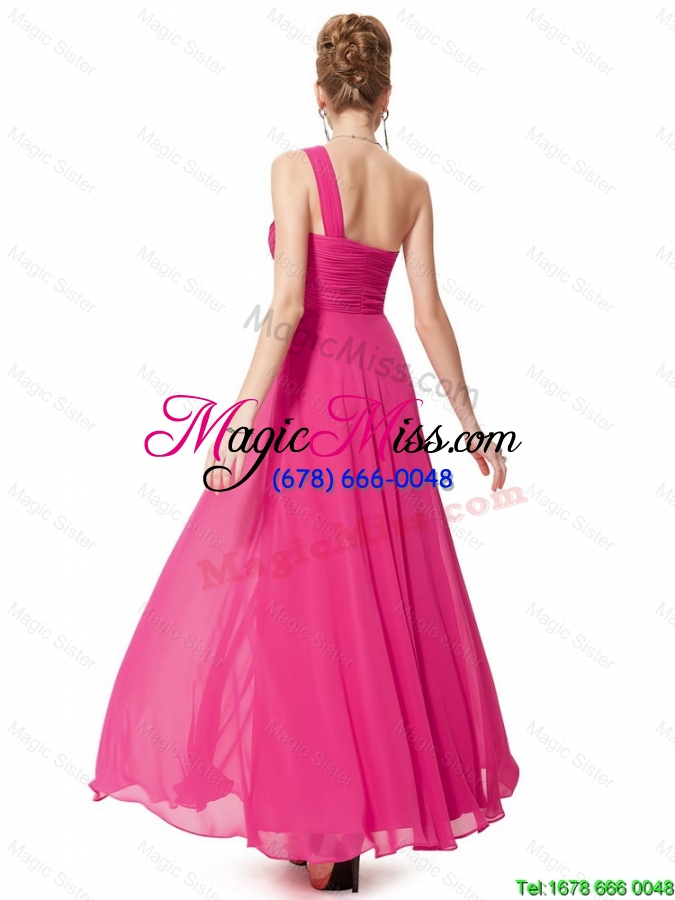 wholesale elegant modern empire one shoulder prom dresses with beading