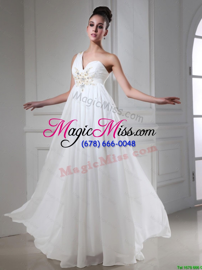 wholesale new style empire one shoulder prom dresses with beading and sequins