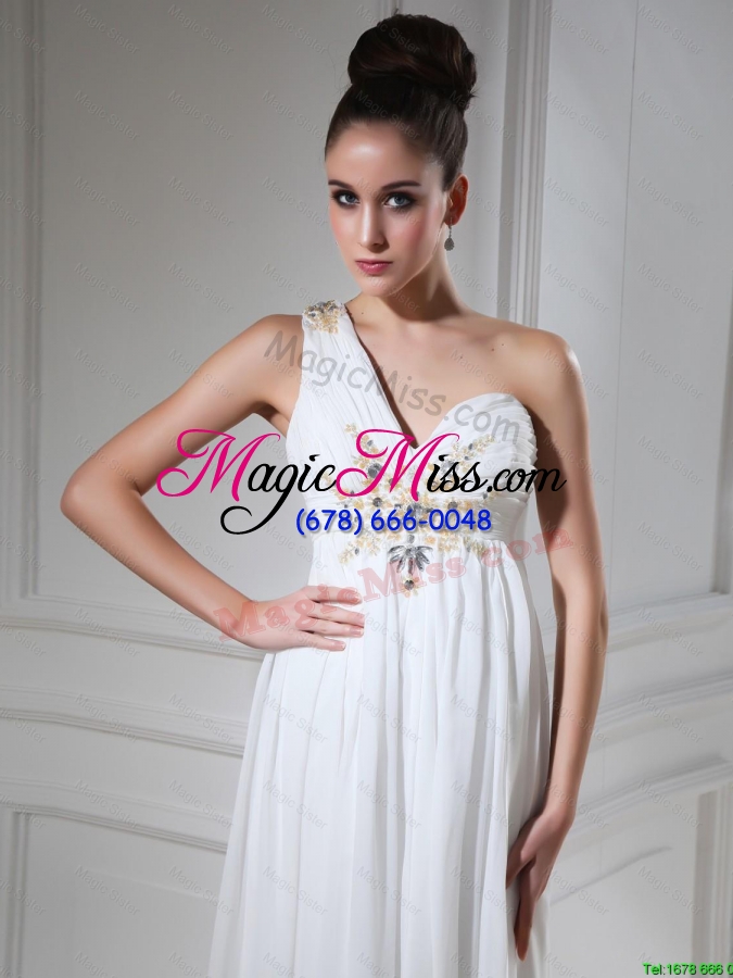 wholesale new style empire one shoulder prom dresses with beading and sequins