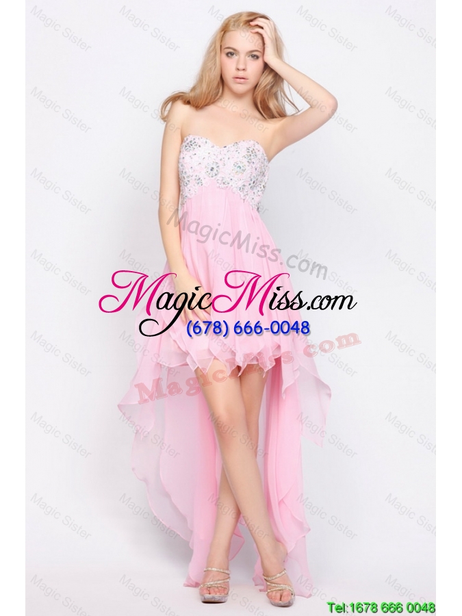 wholesale wonderful new arrivals hot sale empire sweetheart high low prom dresses with beading