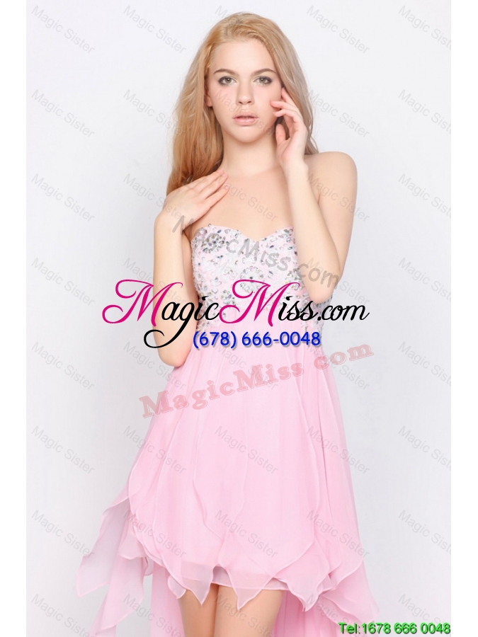 wholesale wonderful new arrivals hot sale empire sweetheart high low prom dresses with beading