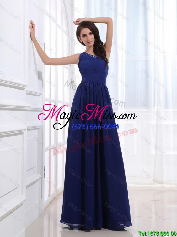 wholesale fashionable empire one shoulder prom gowns with beading