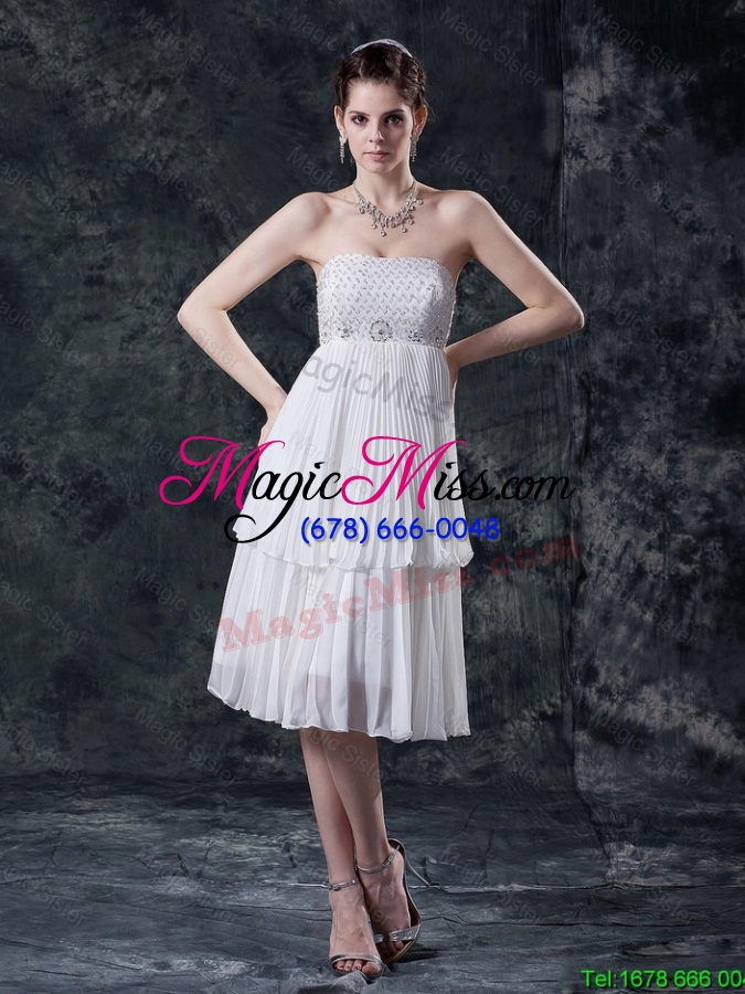 wholesale luxurious empire strapless prom dresses with beading
