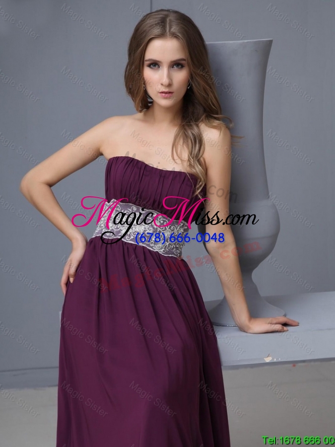 wholesale beautiful strapless laced prom dresses with brush train