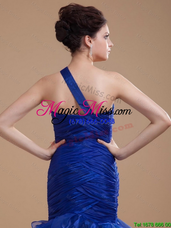 wholesale pretty one shoulder ruffled layers prom gowns with mermaid
