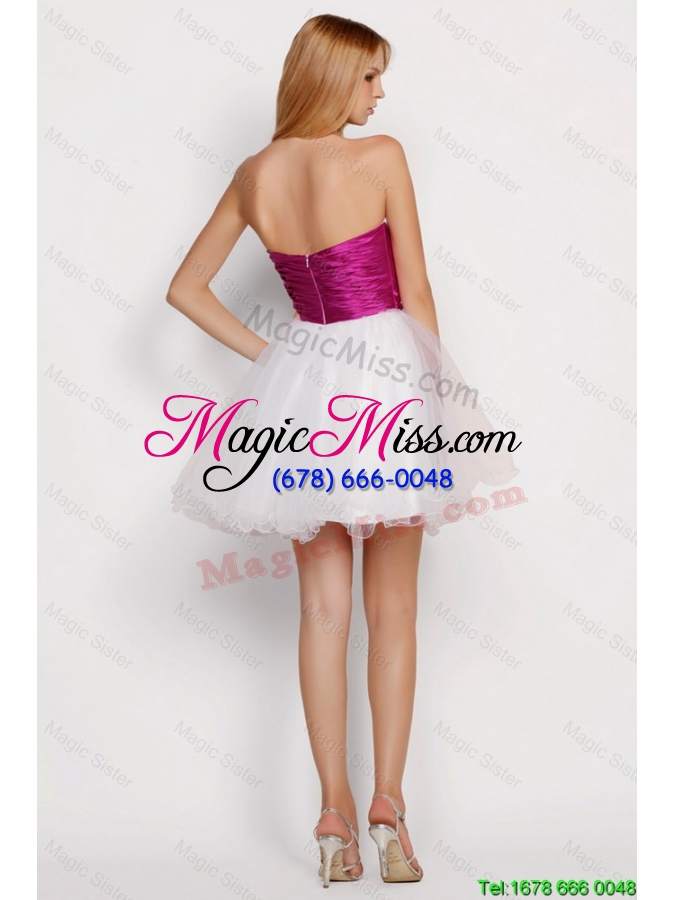 wholesale pretty white princess short prom dresses with beading and belt