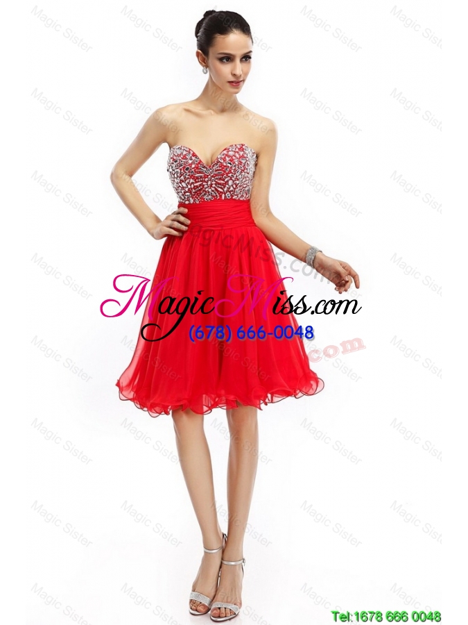 wholesale romantic a line sweetheart beaded prom dresses in red