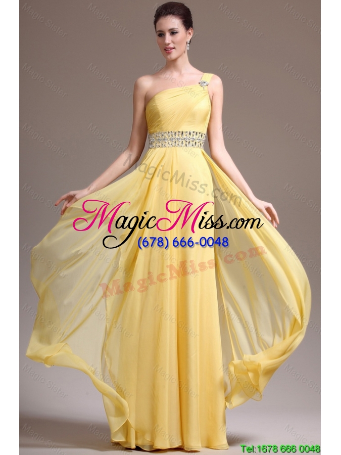 wholesale elegant beautiful empire one shoulder prom dresses with beading