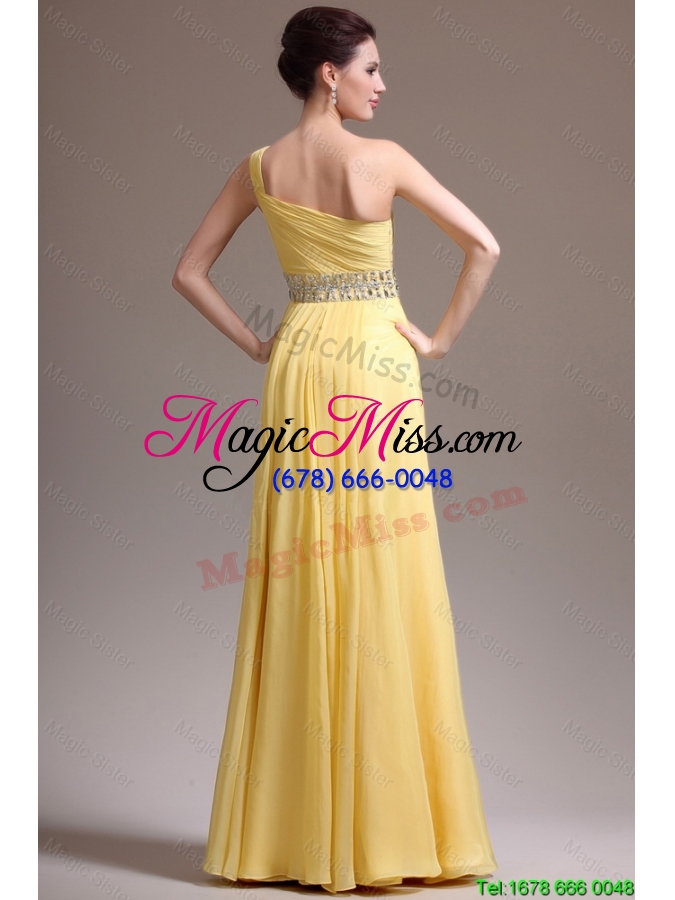 wholesale elegant beautiful empire one shoulder prom dresses with beading