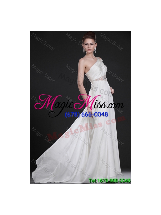 wholesale perfect one shoulder beading long wedding dresses