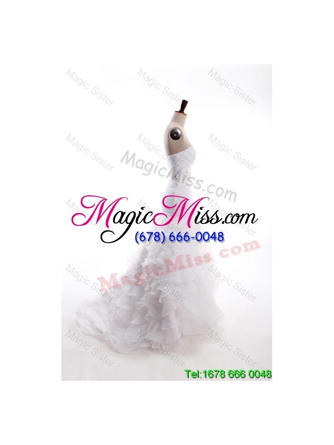 wholesale 2015 fall affordable mermaid sweetheart brush train beaded wedding dresses