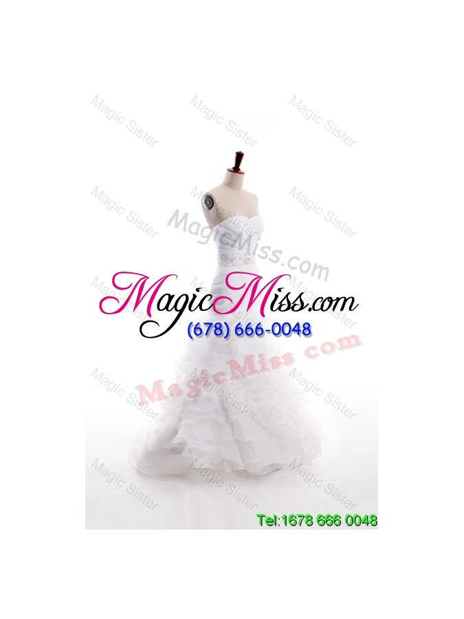 wholesale 2015 fall affordable mermaid sweetheart brush train beaded wedding dresses
