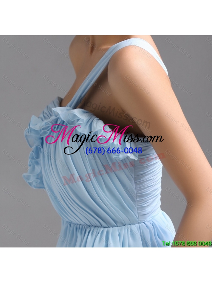 wholesale perfect one shoulder ruching short prom gowns for holiday