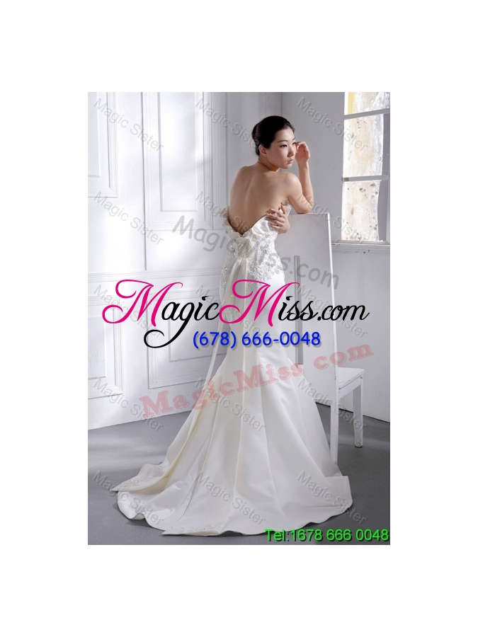 wholesale 2015 fall romantic court train appliques and beading wedding dresses in mermaid