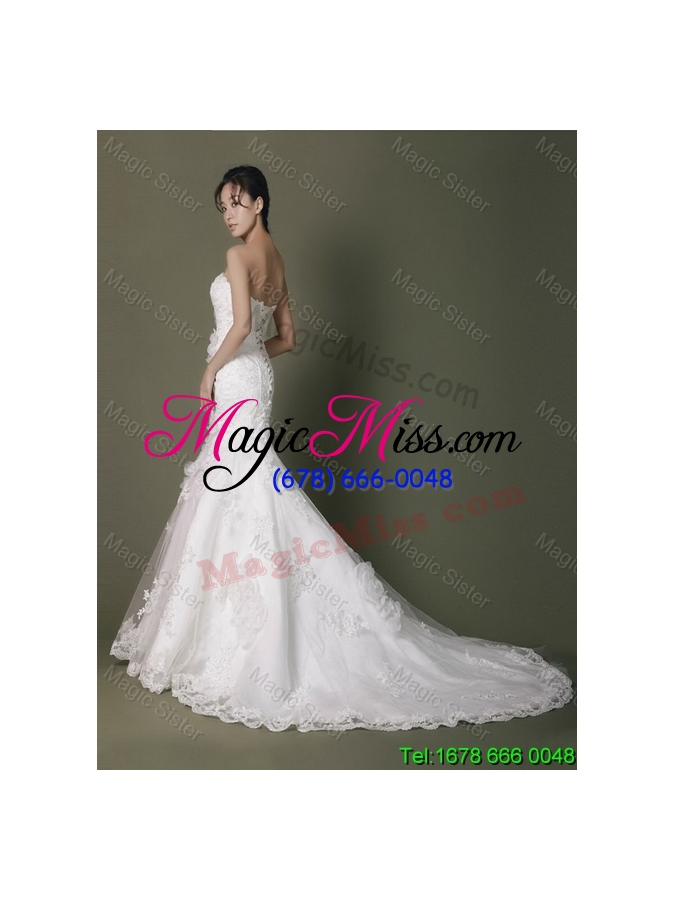 wholesale 2015 winter brand new beading lace wedding dresses with court train