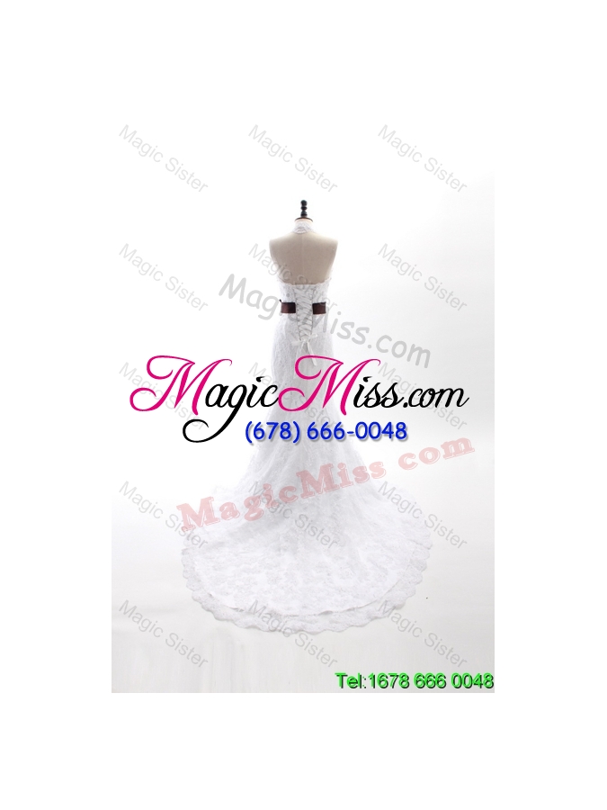 wholesale custom made mermaid halter top wedding dresses with beading