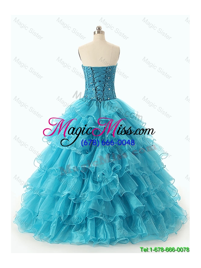 wholesale custom make 2016 ball gown sweet 16 dresses with ruffled layers
