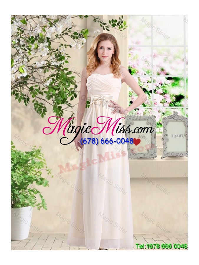 wholesale discount empire one shoulder champagne bridesmaid dresses with belt
