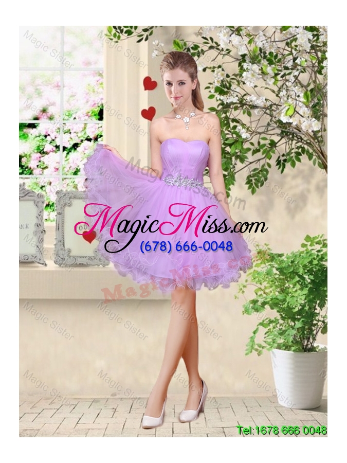 wholesale sophisticated a line lavender bridesmaid dresses with lace and bowknot