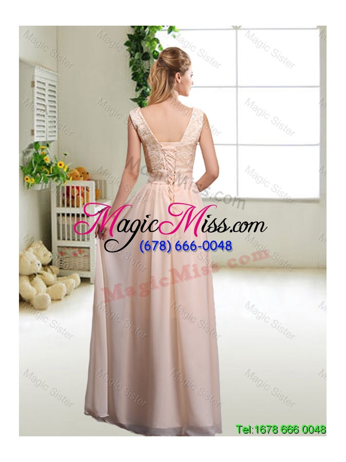 wholesale perfect bowknot scoop bridesmaid dresses in champagne