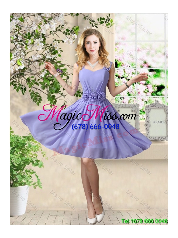 wholesale pretty strapless bridesmaid dresses with hand made flowers