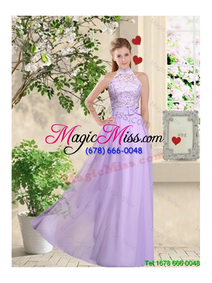 wholesale new style laced and bowknot bridesmaid dresses with square