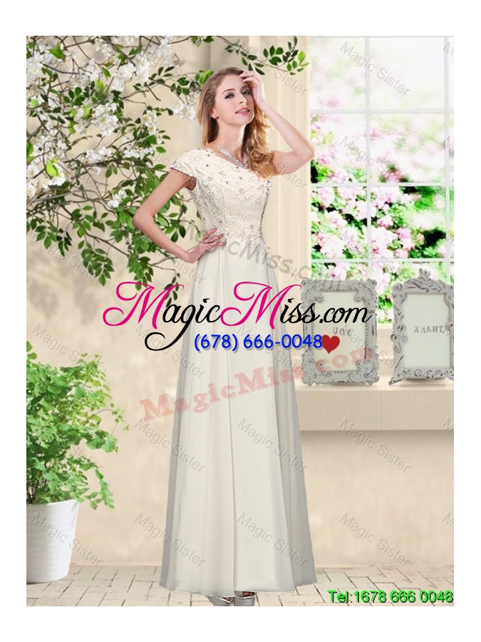 wholesale 2016 fashionable appliques bridesmaid dresses with high neck