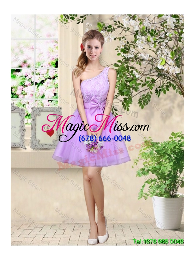 wholesale simple a line strapless lavender dama dresses with belt