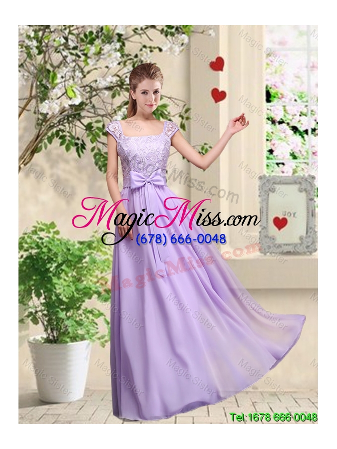 wholesale popular laced and bowknot dama dresses with empire