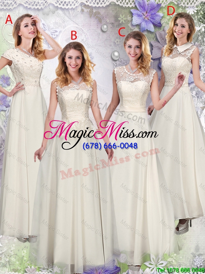 wholesale classical scoop appliques dama dresses in champagne