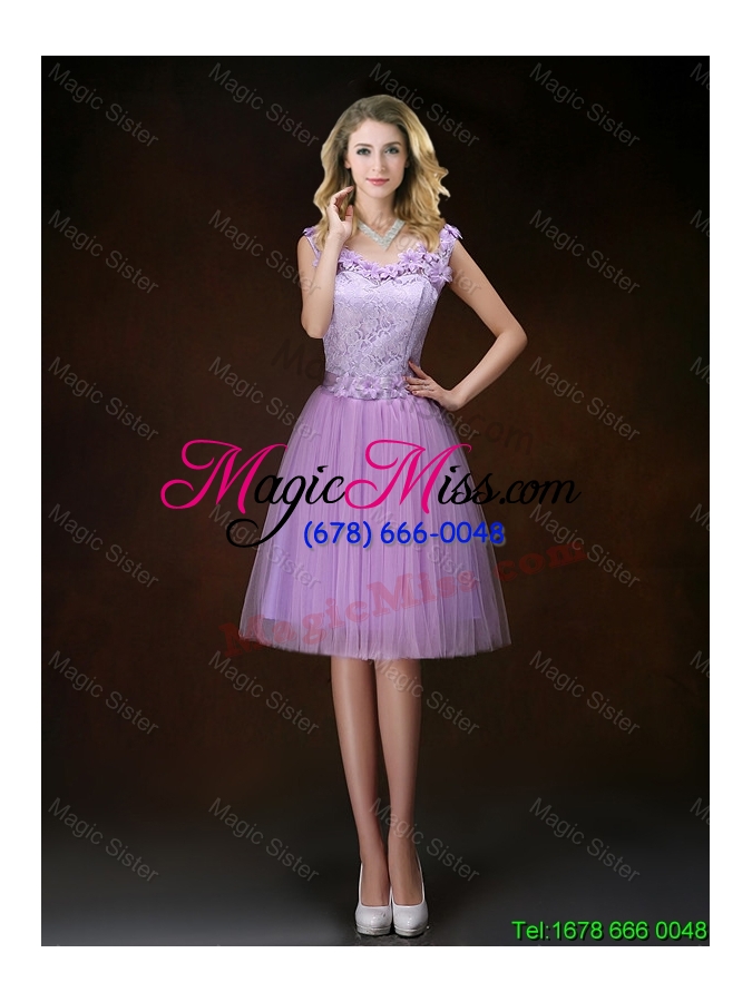 wholesale new style appliques tulle dama dresses with knee length