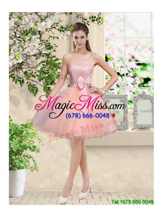 wholesale artistic halter top appliques and laced prom dresses in baby pink