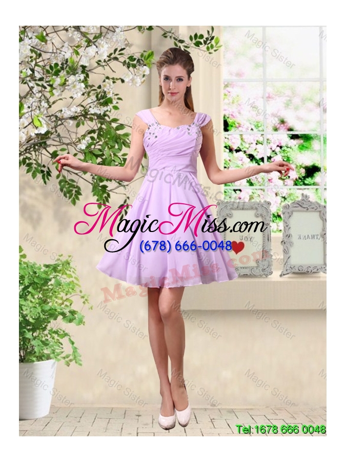 wholesale decent scoop bowknot prom dresses with cap sleeves