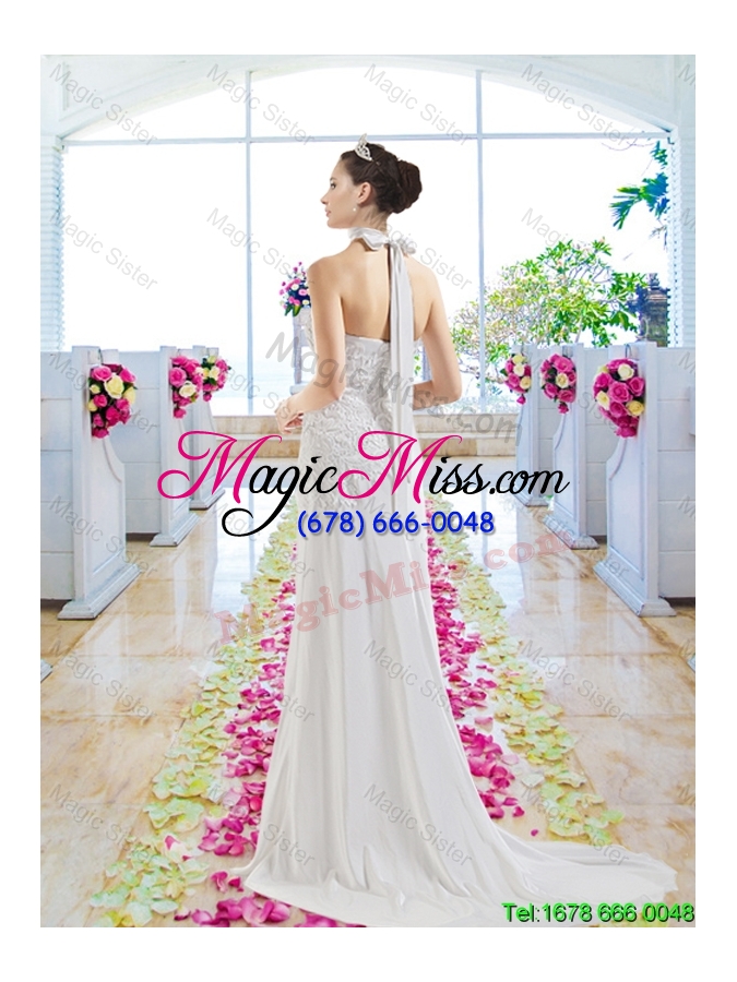 wholesale elegant strapless laced wedding dresses with court train