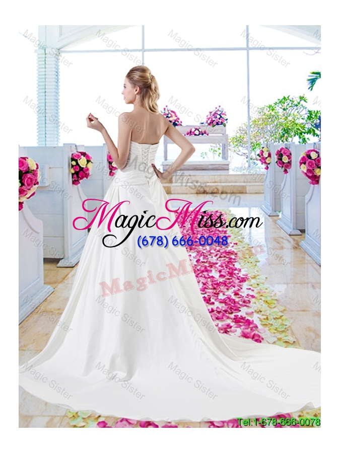 wholesale fashionable hand made flowers wedding gowns with a line