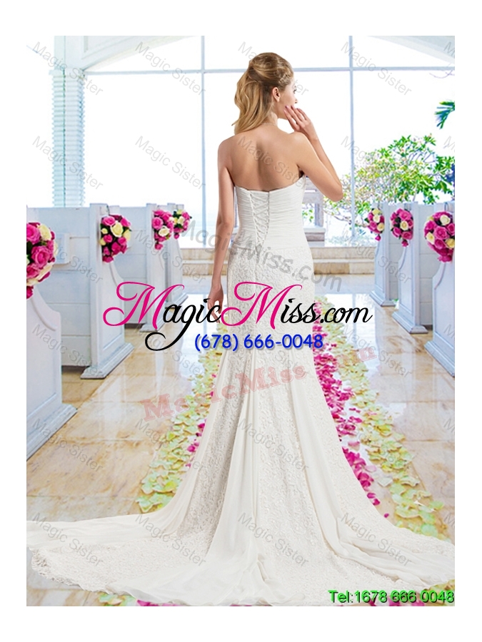 wholesale beautiful column laced 2016 wedding gowns with strapless