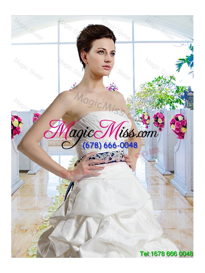 wholesale gorgeous sashes 2015 wedding gowns with chapel train